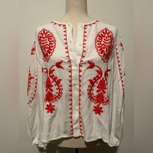 Zara embroidered top